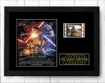 Star Wars The Force Awakens Original  Film Cell Display  Signed Stunning Fathers Day Gift