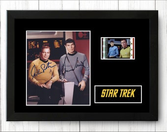 Star Trek Kirk and Spock Original Framed Film Cell Display Signed Stunning  Gift