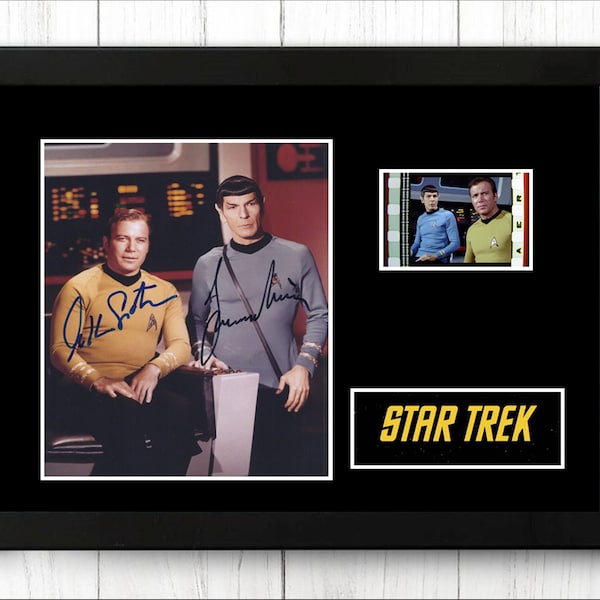 Star Trek Kirk and Spock Original Film Cell Display Signed  Stunning Fathers Day Gift