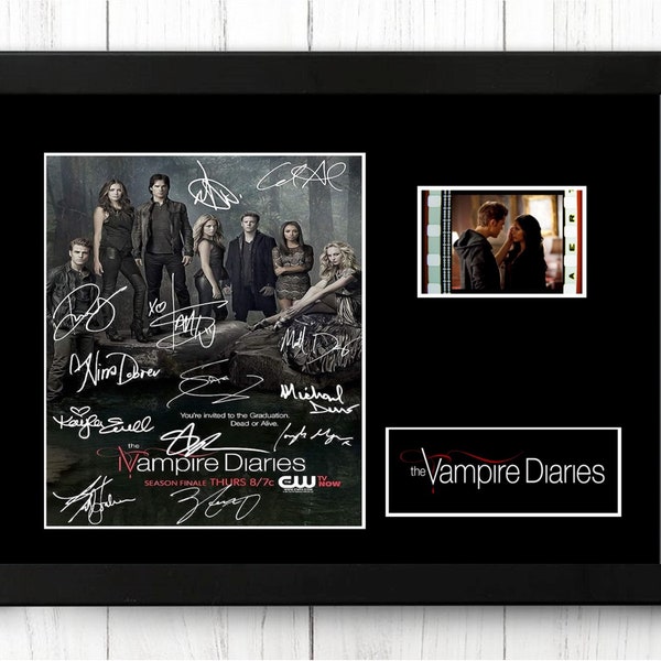 Regalo di Natale firmato con display in pellicola originale di The Vampire Diaries. Splendido regalo di Natale