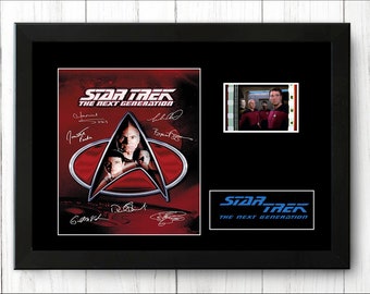 Star Trek The Next Generation Original  Film Cell Display  Signed S2 Stunning Fathers Day Gift