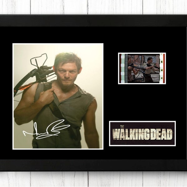 Daryl Dixon Walking dead Original  Film Cell Display Signed Fathers Day  Gift Stunning Fathers Day Gift