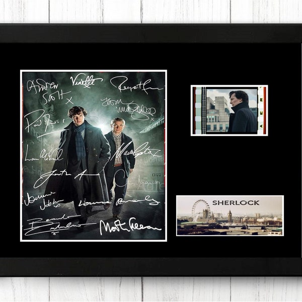 Sherlock Original  Film Cell Display Signed Benedict Cumberbatch Fathers Day  Gift Stunning Fathers Day Gift