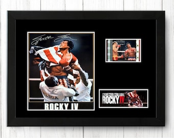 Rocky IV Original  Film Cell Display Sylvester Stallone Signed Fathers Day  Gift Stunning Fathers Day Gift