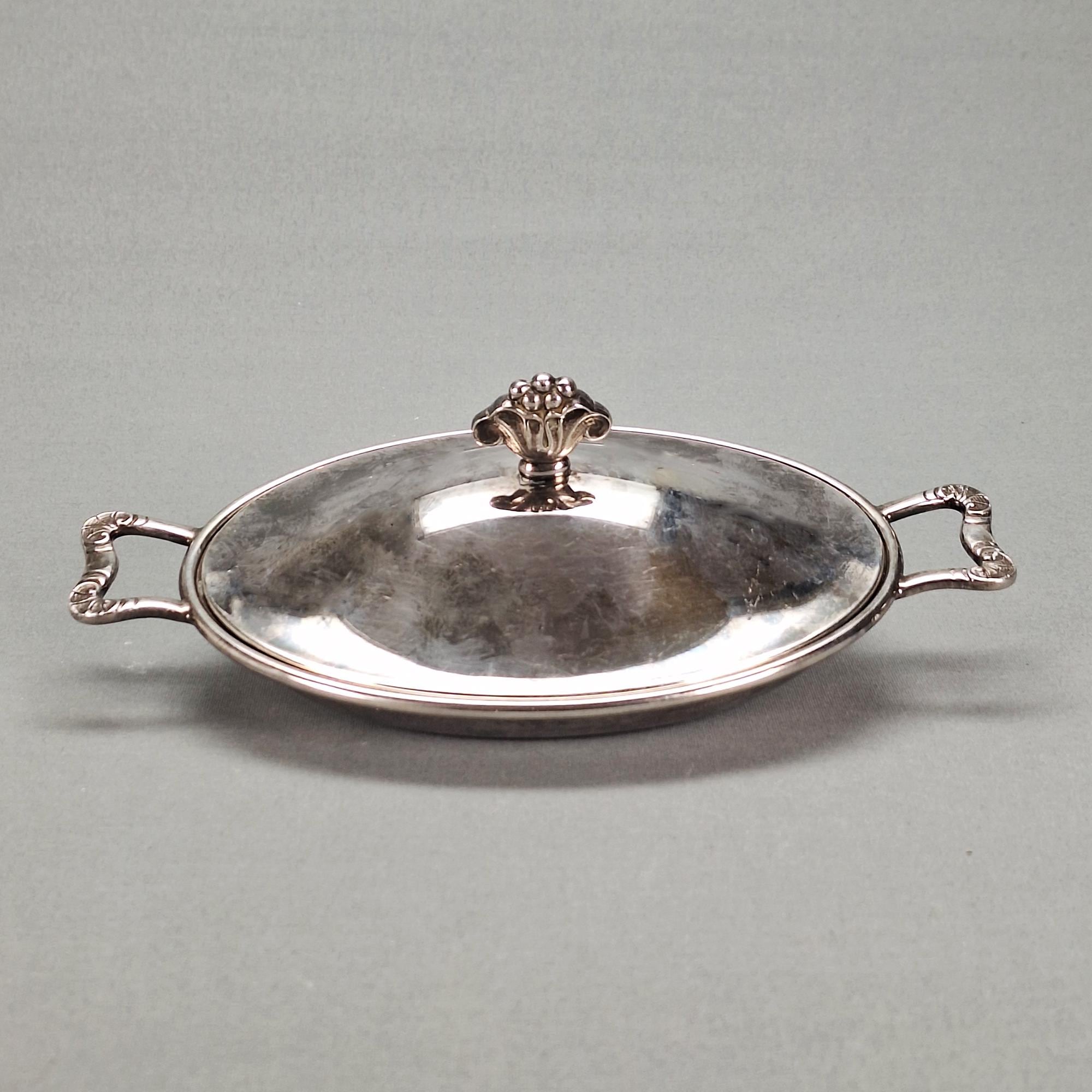 Boîte Ancienne En Verre Couvercle Argent C.G Hallberg Suède - Réf 75923