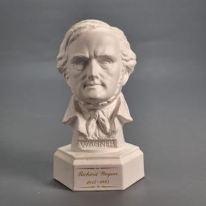 Vintage Bust Richard Wagner by Goebel, Bisque Porcelain 5" - Bochmann Design 18 217 13, Collectible   Wagner Bust Decor,Small Chip on Base