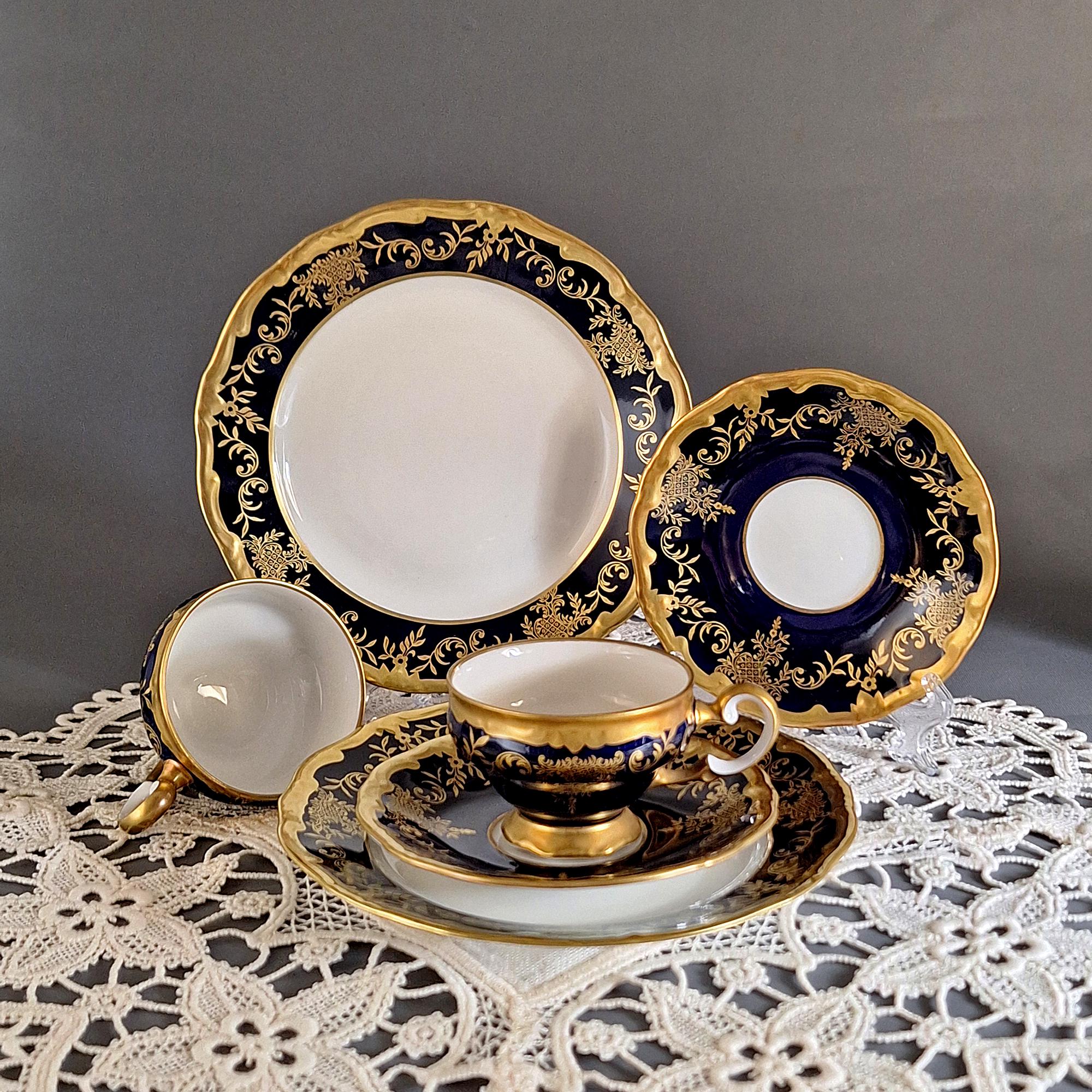 Vintage Weimar Porcelain Coffee Cups Set, Cobalt Gold Decor - Etsy