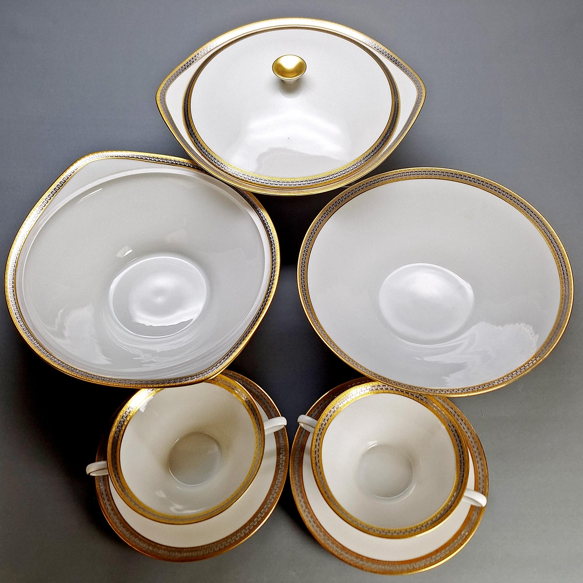 Vintage Porcelain Soup Service, Hutschenreuther Hohenberg, 5-piece