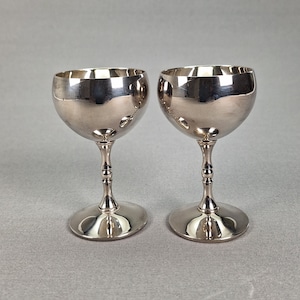 Retro Silver Goblets with Beautiful Chime,  Marked Valero Silver Plate Made in Spain,Еnchanting SilverChalices,Circa 1980s