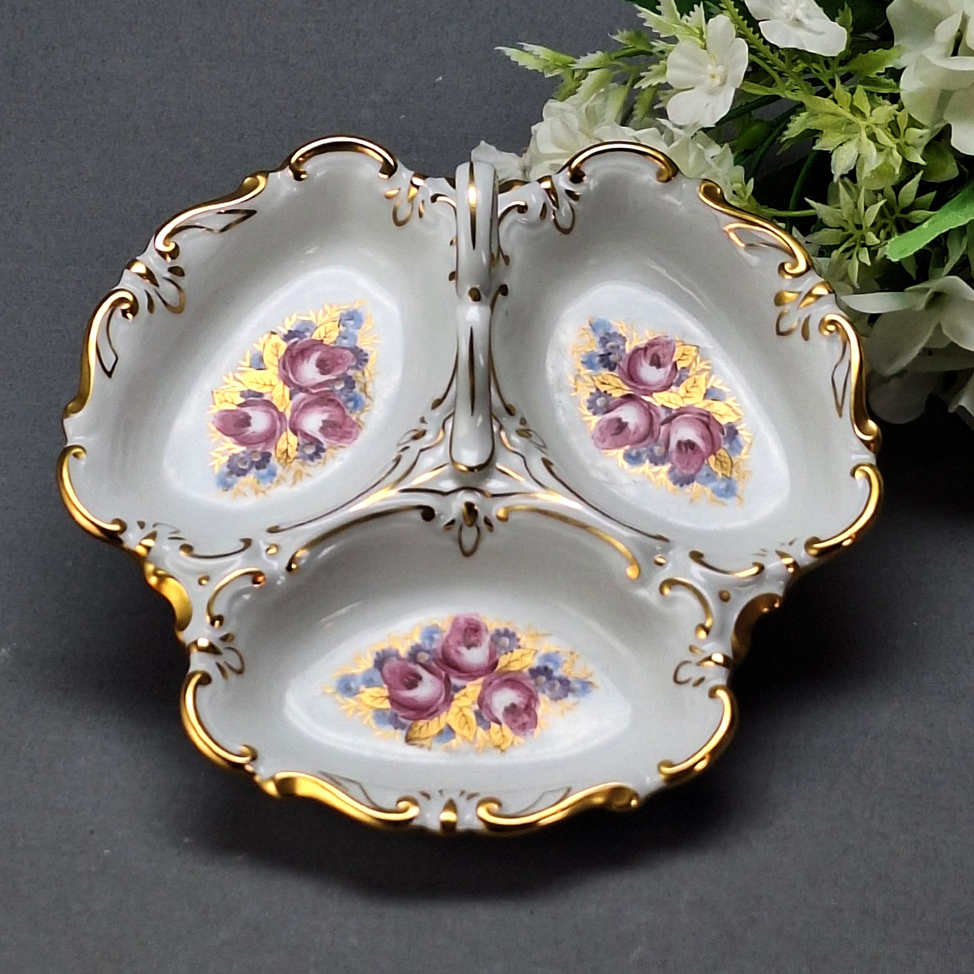 ヴィンテージ JLmenau ドイツ製 磁器製 仕切り付きサービング