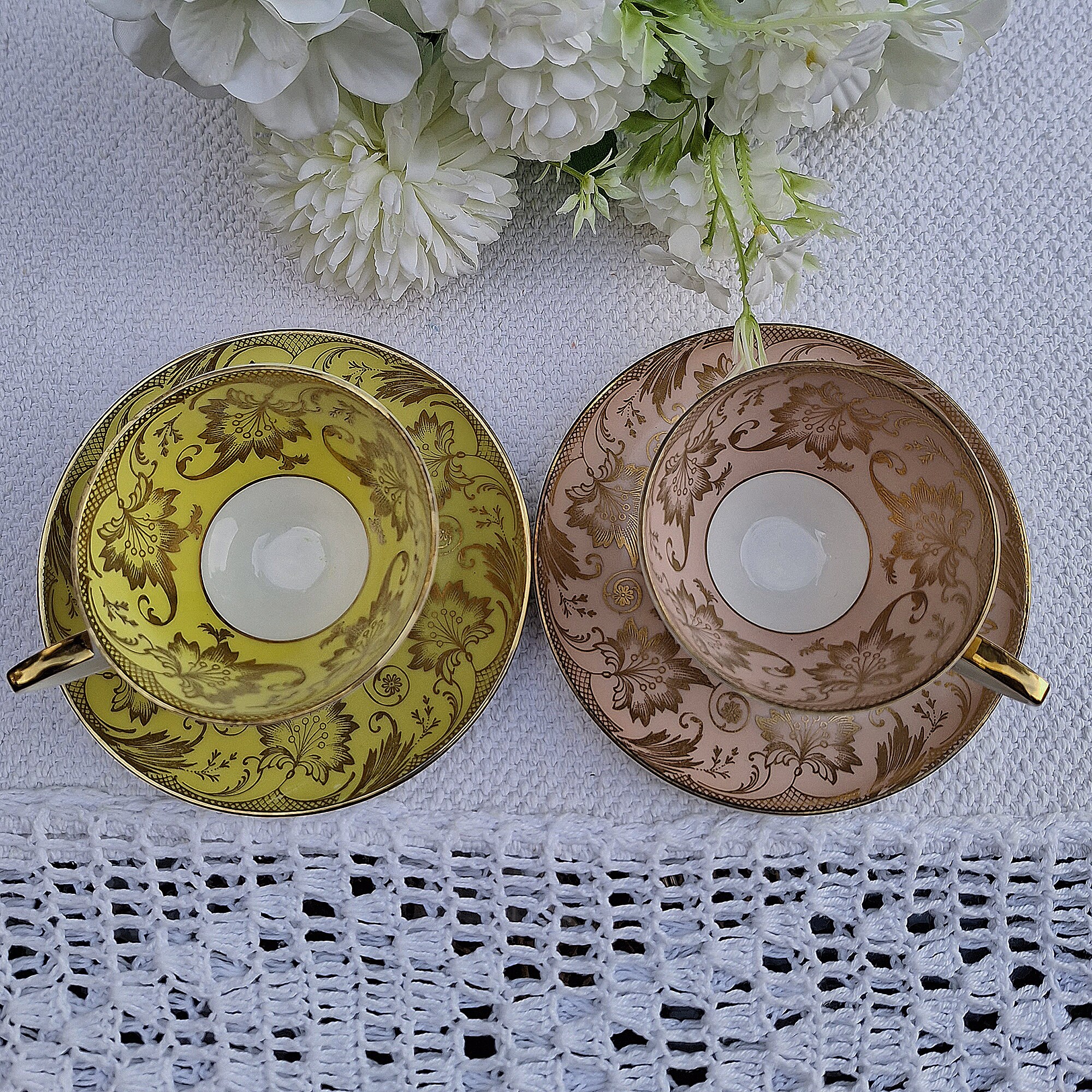 Vintage Alka Kunst Bavaria Demitasse Cup and Saucer Set, Gold Trim