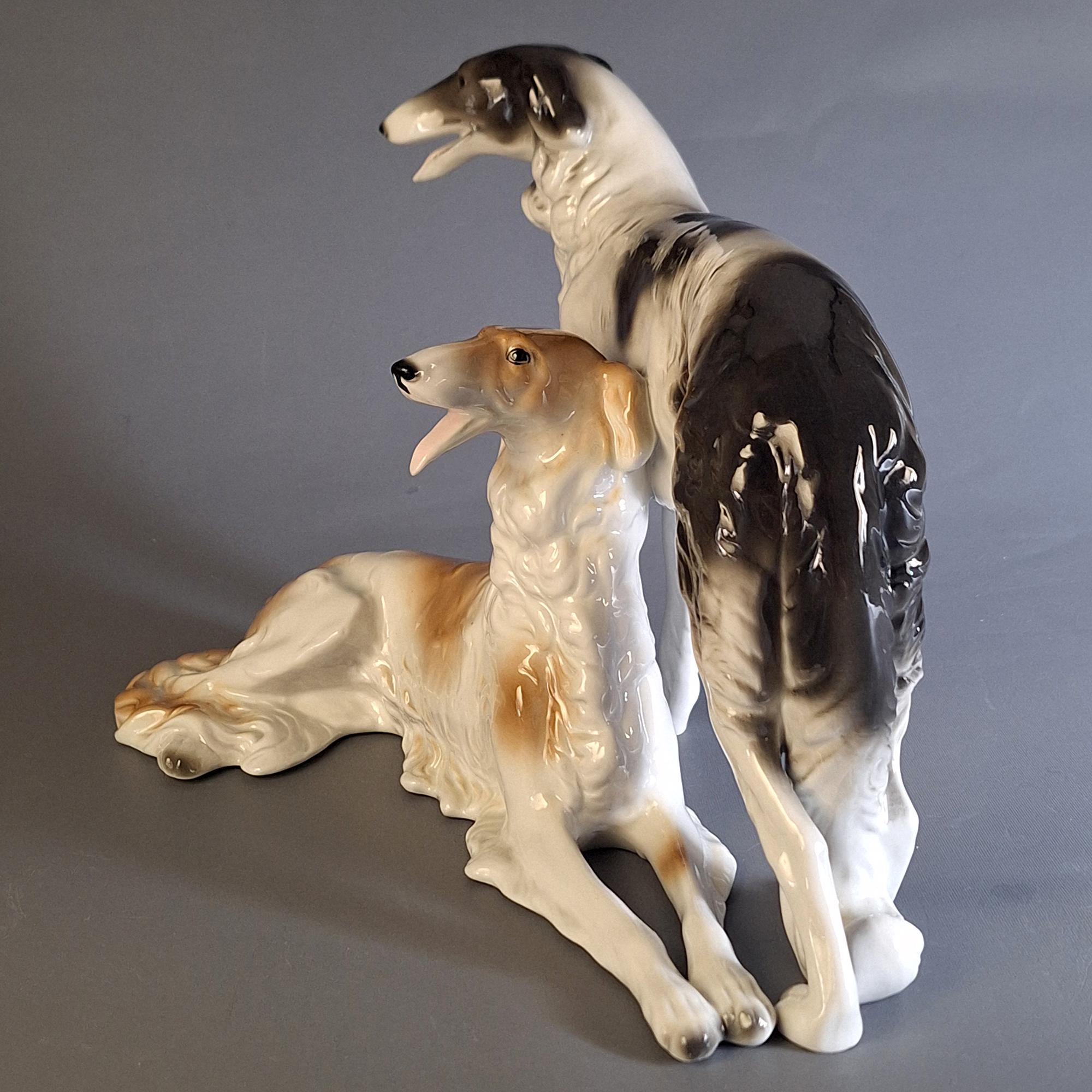 Heinz Schaubach Borzoi Dog Figurine, Large German Porcelain