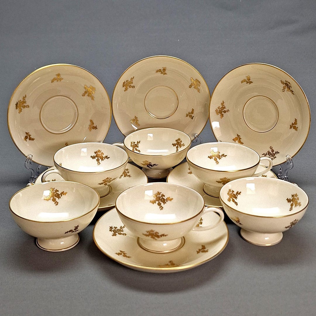 Vintage Rosenthal Tea Cup Set, Gold Leaf Porcelain, Bavarian China - Etsy
