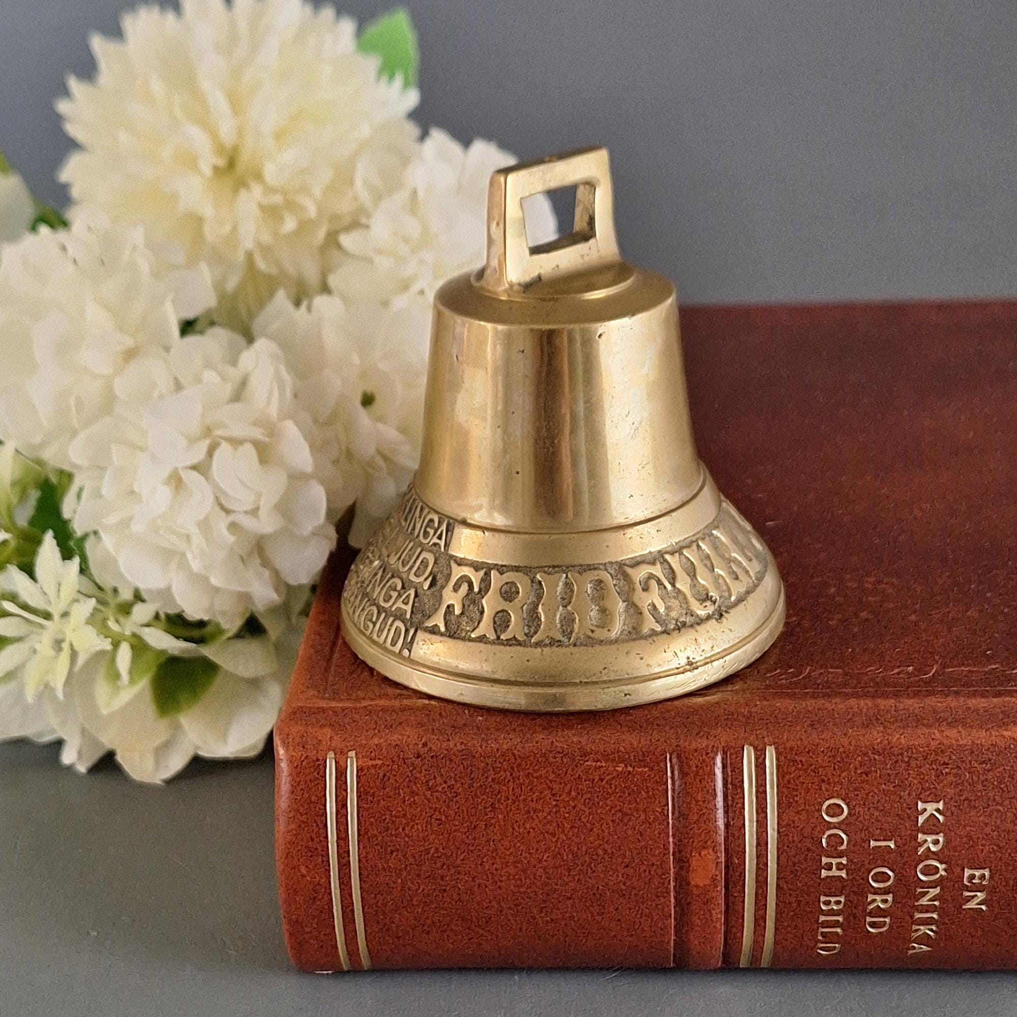 Vintage Swedish Brass Christmas Bell – Fridfull Jul – Scandinavian