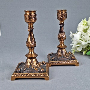 Vintage Brass Pair of Candle Holders,Marked Svensk Klostermalm,Brass Chamberstick Treasured by Collectors,Rare Find for Connoisseurs
