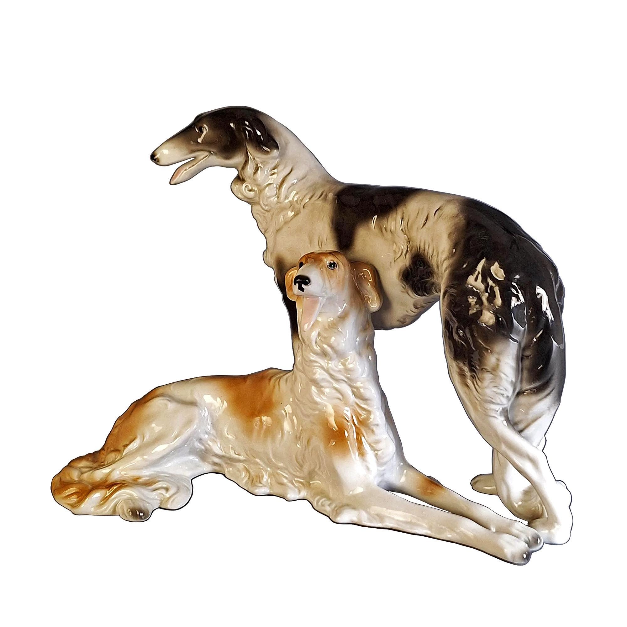 Heinz Schaubach Borzoi Dog Figurine, Large German Porcelain