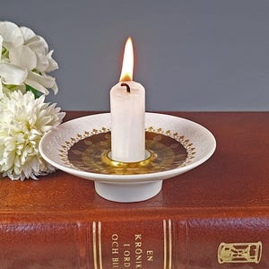 Bjørn Wiinblad Rosenthal Candle Holder: Mid-Century Modern Gold Porcelain