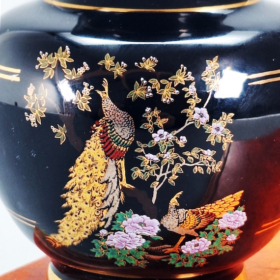 花瓶 陶器 花柄 牡丹 菊 vintage vase / glass / 孔雀柄 骨董品 九谷焼玉浪