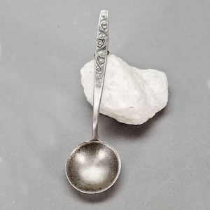 Vintage Eik Tinn Norway Authentic Pewter Ladle Spoon adorned with Ornate Handle and Hanging Loop,Retro Scandinavian Rosemaling Motif 1990s