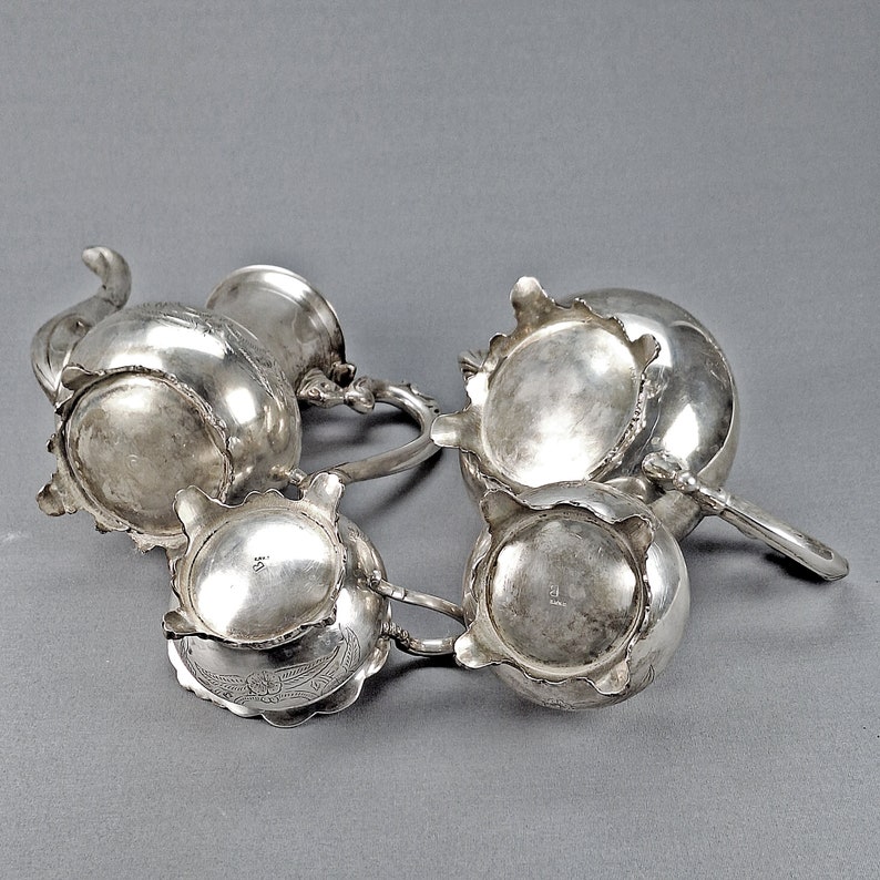 Vintage Silver Plated Stamp EPNS Tea Set Teapot, Milk Jug, Sugar Bowl