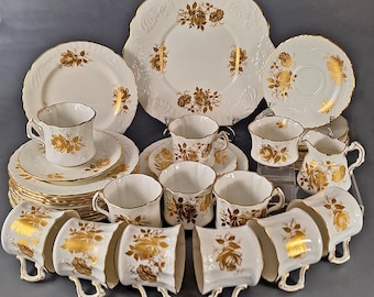 Vintage Hamersley Golden Glory Bone China Tea Set - English Porcelain