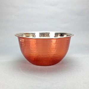 Vintage Swedish Copper bowl,Unique  bowls Scandinavian Style Designer Fruit Bowl, Full Round Flat Base,Scandinavian Art Copper bowl