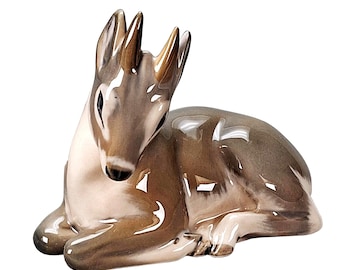 Royal Copenhagen Deer Figurine No 2648 Denmark Porcelain Mid Century Animal Sculpture Decor