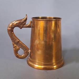 Caneca de cerveja vintage de cobre com alça de dragão estilo viking, caneca artesanal escandinava, utensílios de bar rústicos nórdicos, presente para ele, 400 ml