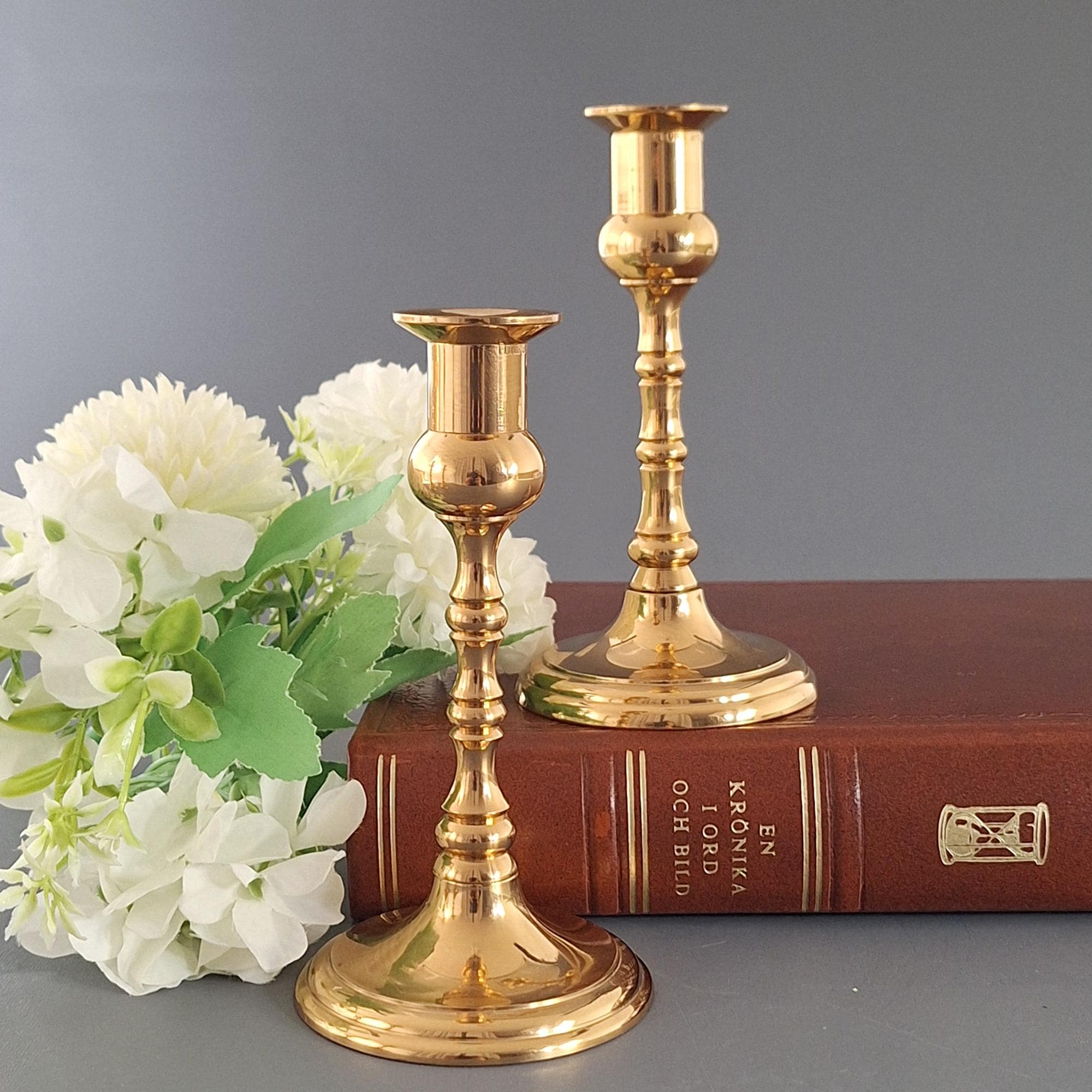 Brass Baroque Style Candlesticks by V. Fong  Grenna, Sweden, 20th Century – Antique Decorative Candlesticks for Collectors & Home Décor