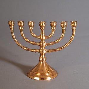 Vintage Swedish Brass Menorah by Erik Jonsson, Skara Gelbgjuteri, Scandinavian Design, Judaica, Rare Find, Collectible, Circa 1940