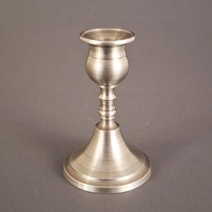 Vintage Scandinavian Pewter Candlestick by K. Wallberg, WECE Tenn Sweden, 1976, Marked, Minimalist, Rare Nordic Design