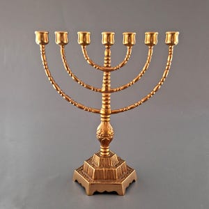 Rare Vintage Swedish 7-Arm Brass Menorah by Gnosjo Malm, Mid-Century Hanukkah Décor for Collectors, Unique Judaica Piece, Retro Home Decor