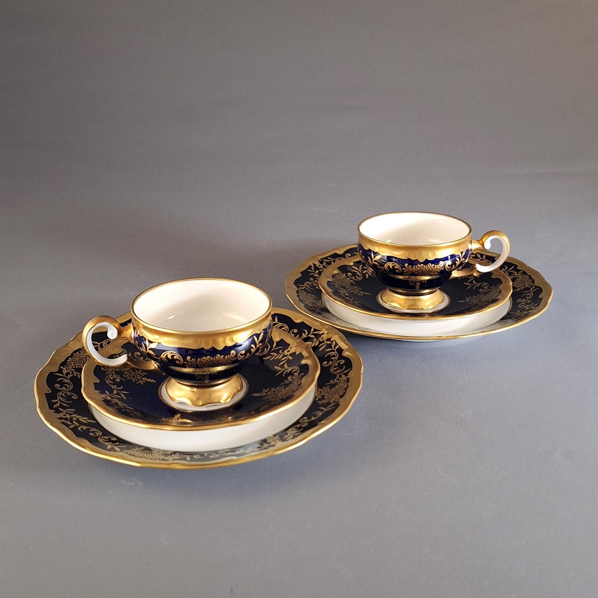 Vintage Weimar Porcelain Coffee Cups Set, Cobalt Gold Decor - Etsy