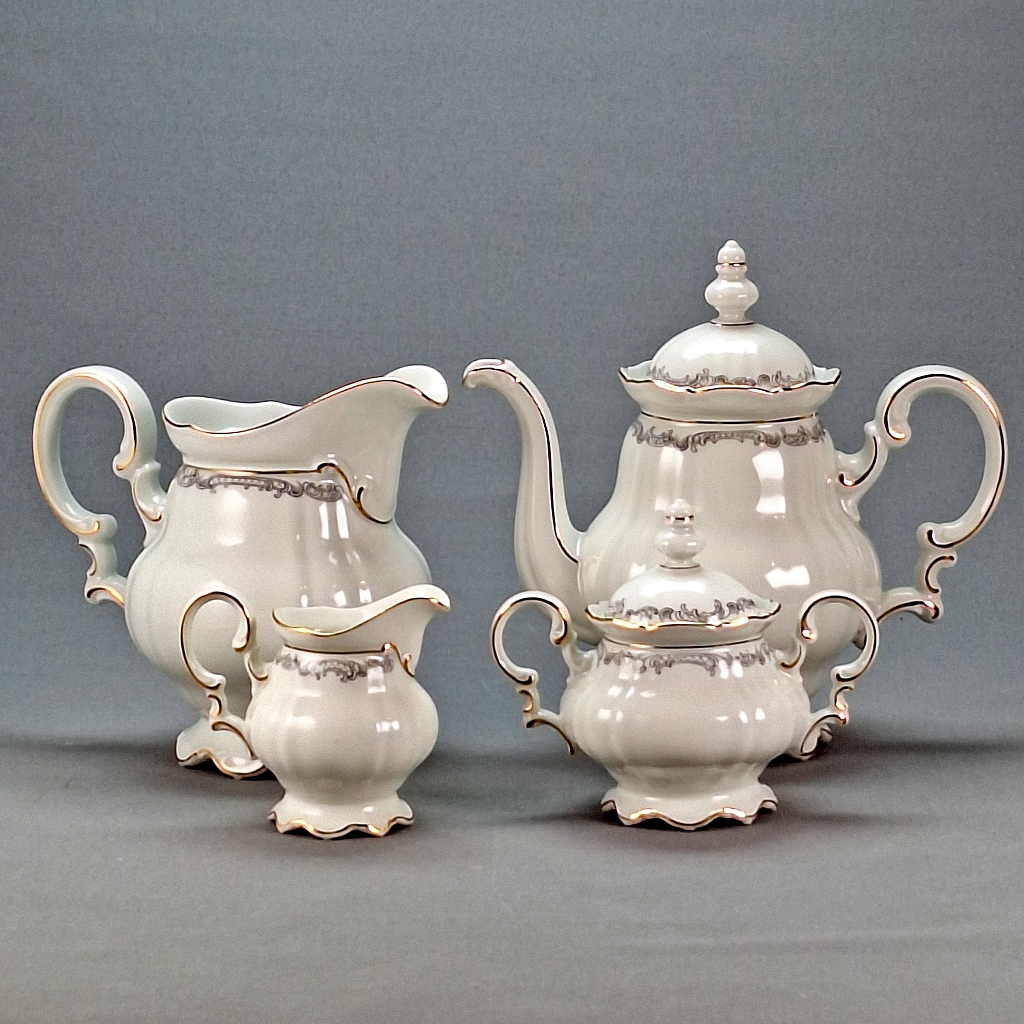 Vintage Hutschenreuther Selb Bavaria Porcelain Tea Set, Germany, 6