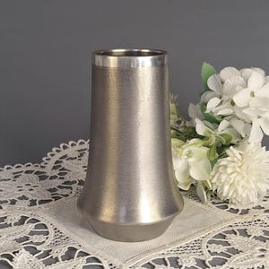 Vintage Scandinavian Pewter Vase 1976 Koppar & Tennsmide Swedish Minimalist Handcrafted Mid-Century Modern Decor Collectible
