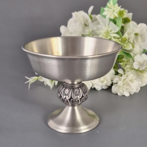 Vintage Pewter Footed Candy Dish Bowl by Mastad Pewter Norway 941 | 1960s Rare Collectible Metal Decor for Discerning Collectors