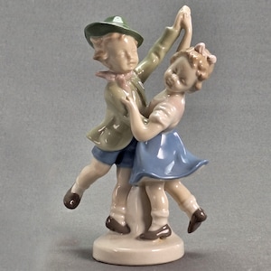 Vintage Carl Scheidig Grafenthal Porcelain Figurine Boy and Girl Dancing Decor Porcelain Germany Collectible Folklore Circa 1970s Timeless