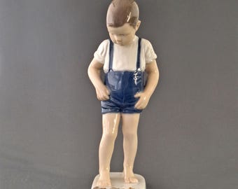 Bing & Grondahl Porcelain Figurine - Boy with Crab, Danish Art Nouveau
