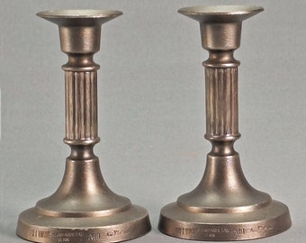 Vintage Pair of Swedish Gustavian Style Pewter Candlesticks by KTS Svenskt Tenn Design Arne Karlsson, Find Just for Collectors, Sweden 1975s