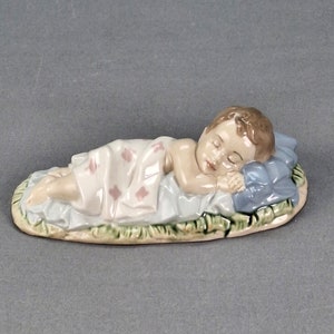 Vintage Nadal Porcelain Figure &#39;Sleeping Boy&#39; - Handmade Spanish Nadal Lladró Style Collectible Statue by Enrique G. Nadal Figurine 1950s