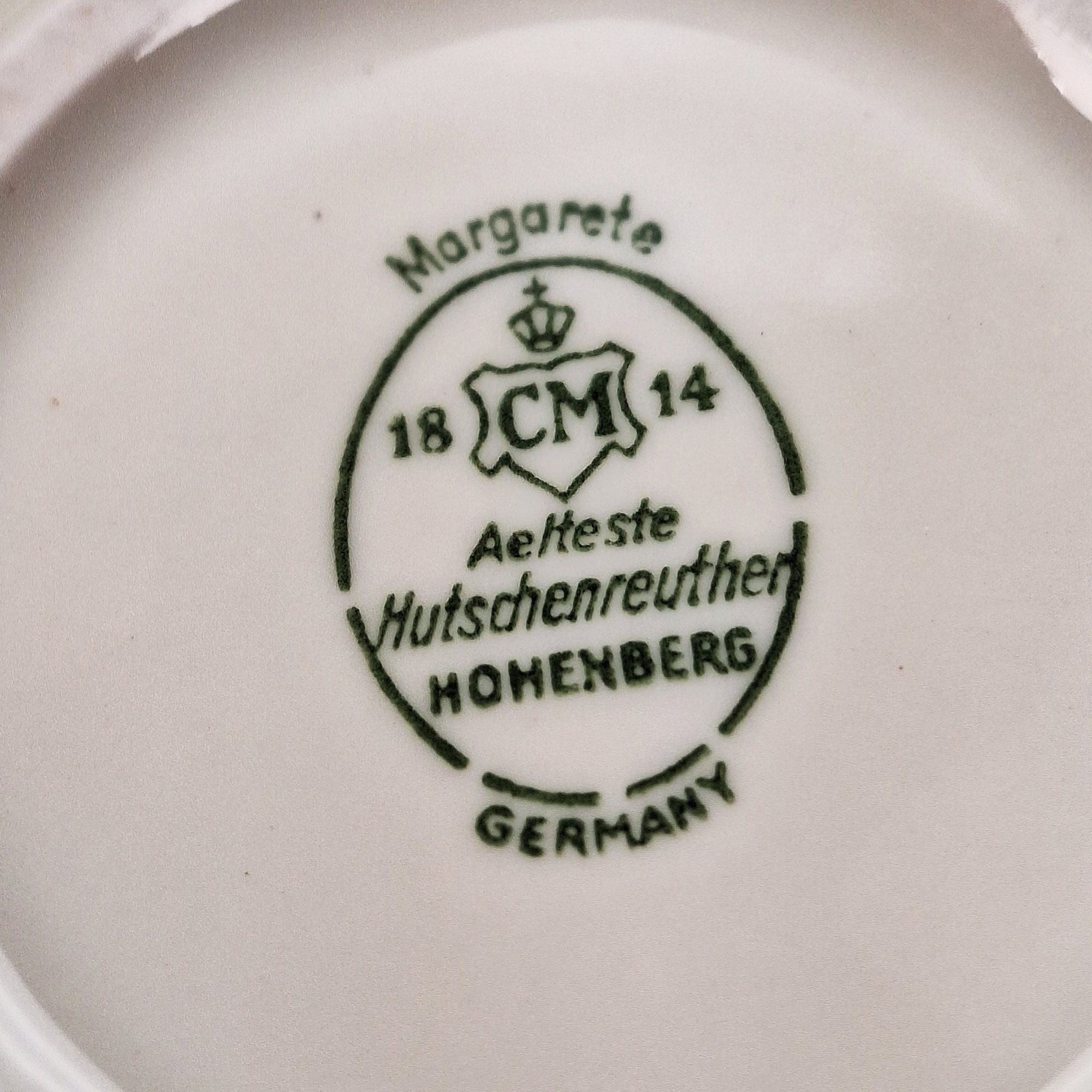 Vintage Hutschenreuther Hohenberg Porzellan Teller, Jugendstil Blumendekor