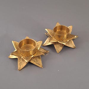 Vintage Brass Lotus Flower Candle Holders Pair – Elegant Swedish Design for Home Decor, Collectors, Unique Gifts, Collectible, Rare Find