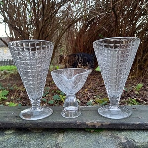 Vintage Sammler-Set 2 Italienische Gläser Bormioli Rocco Footed Waffle Cone und Vintage Carl-Olof Borgarp Zuckerdose Sticka Sweden