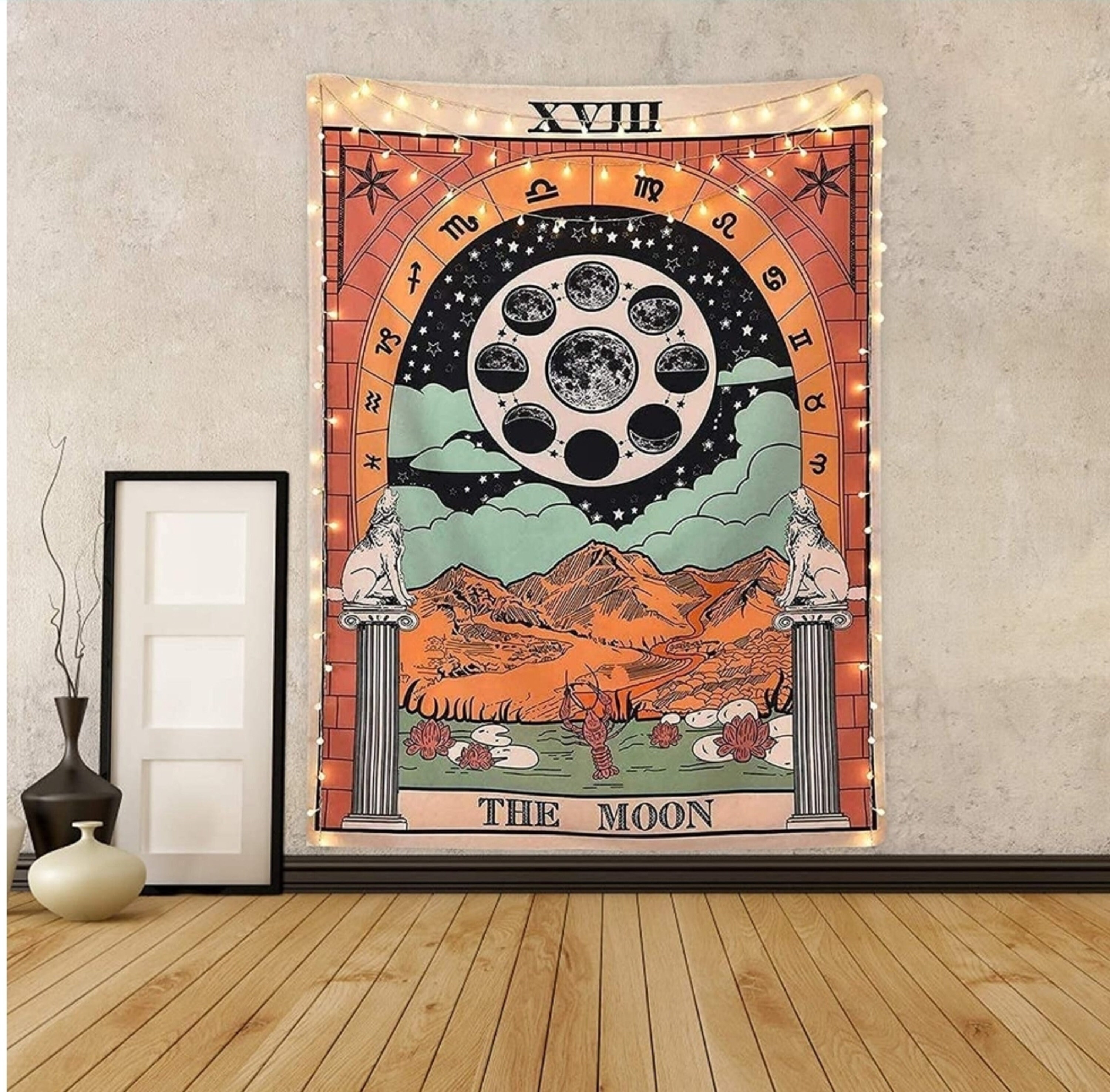Tarot Tapestry the Moon Tarot Card Tapestry Medieval Europe Mysterious Tapestries With Seamless Nails for Room Home Decor Small 73x 95 Cm Etsy