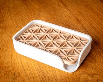 3D printed flower of life soap dish