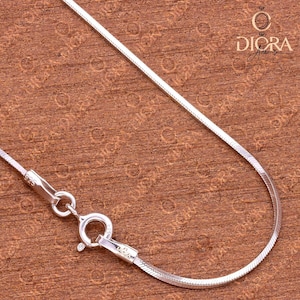 Diamond Cut Snake Chain • Herringbone Chain Necklace • Layering Necklace • 0.80mm Thick Snake Layered Chain 925 Silver