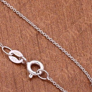 Silver Cable Chain Necklace 0.90mm width, Cable link Chain, 925 Sterling Silver Dainty Necklace Chain, Necklace for Women White Gold Finish