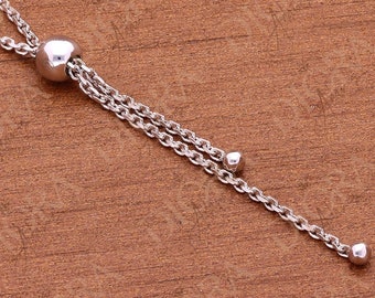 Adjustable Sterling Silver Diamond Cut Cable Chain (18 inch, 1.55mm)