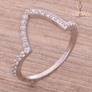 Half Eternity Wedding Band, Promise Ring, Thin Wedding Band, 925 Sterling Silver