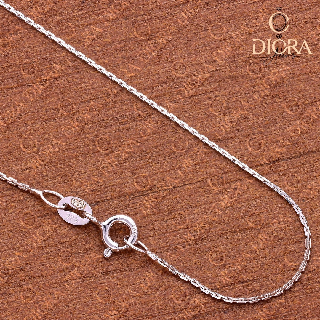 Boston Link Chain 925 Silver Dainty Necklace 0.65mm Thick Etsy
